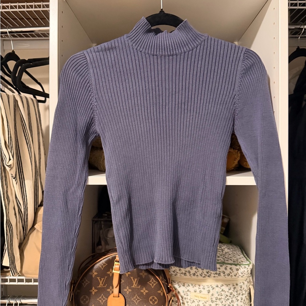 Brandy Melville Ribbed Long Sleeve Top - Purple